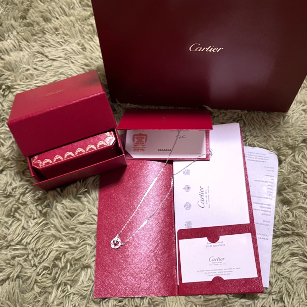 Authentic Cartier LOVE necklace white gold with 0.3 CTW Diamonds